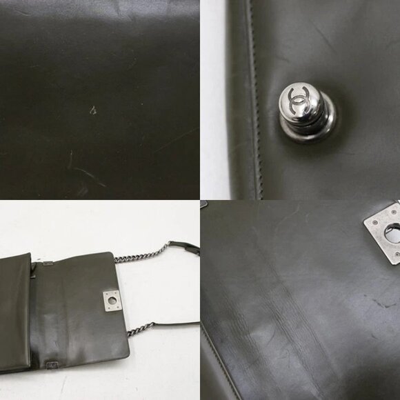 Chanel Green Leather Medium Boy Reverso Bag - Picture 13 of 14